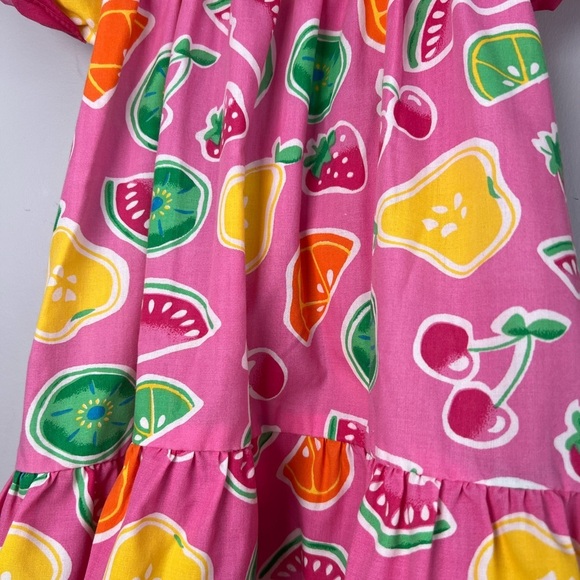 Vintage Fruit Pattern Smock Collar Dress Summer Girls 3X - Picture 4 of 8